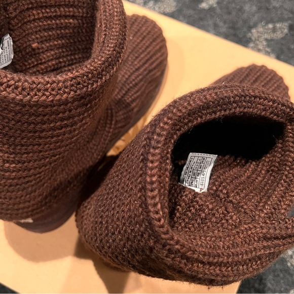 UGG CLASSIC CARDY SWEATER KNIT BOOTS IN BROWN - Picture 9 of 15